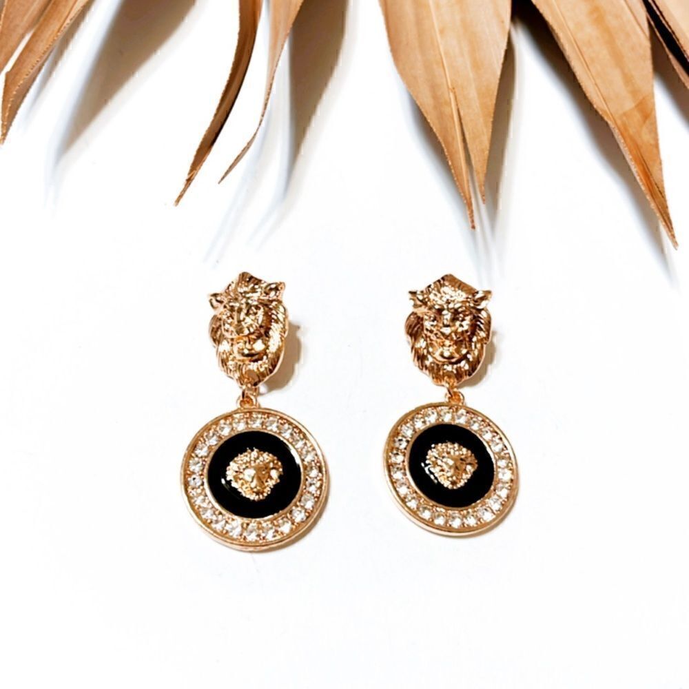 Tiger coin drop earrings #1140